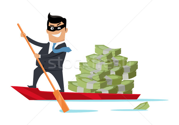 Escape With Money Concept Flat Design Vector Stock photo © robuart