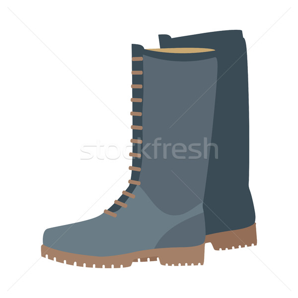 Pair of Boots Vector Illustration in Flat Design Stock photo © robuart