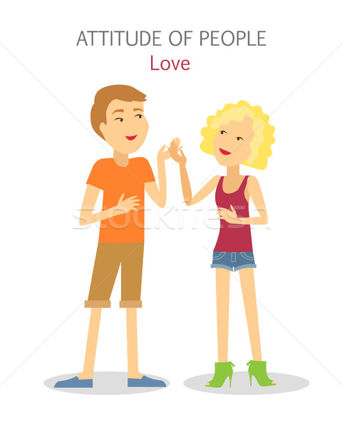 Attitude of People. Boy and Girl in Love. Vector Stock photo © robuart