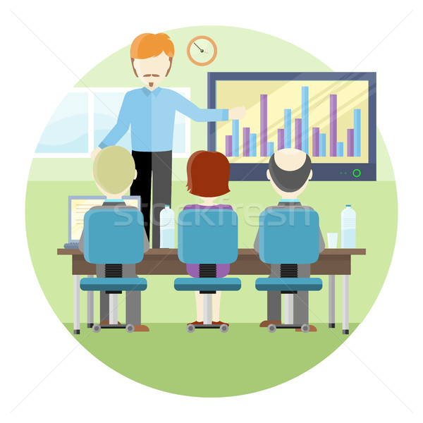 Lecturer Making a Presentation Near Whiteboard Stock photo © robuart