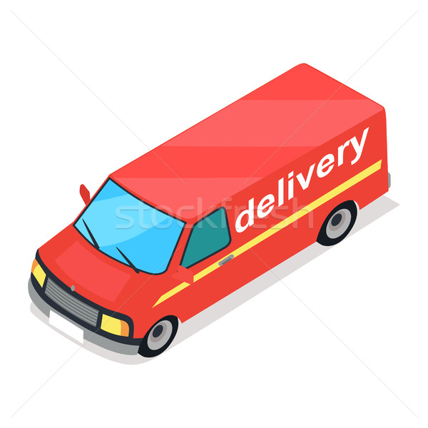 [[stock_photo]]: Rouge · camion · livraison · cartoon · style · design