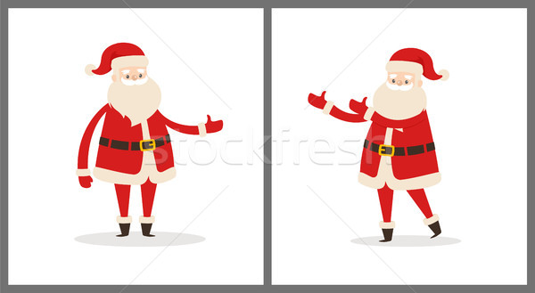 Set of Santa Clauses in Different Pose Vector Icon Stock photo © robuart