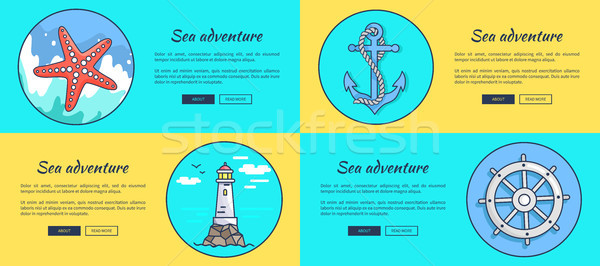 Sea Adventure Template Colorful Vector Web Banner Stock photo © robuart