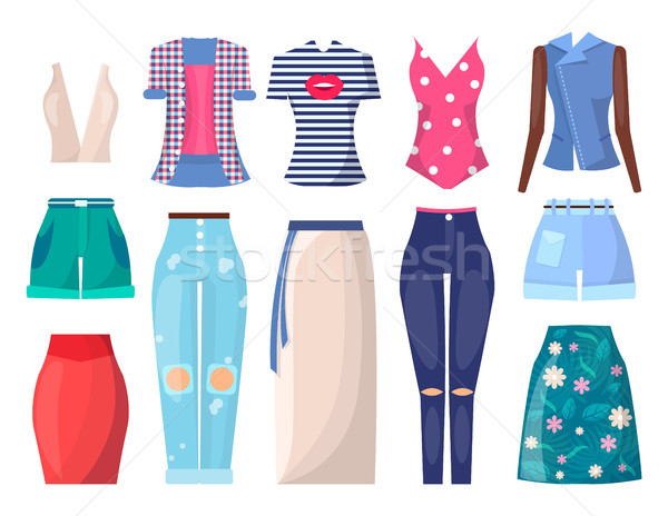 Stock photo: Clothing Set and Summer Mode Vector Illustration