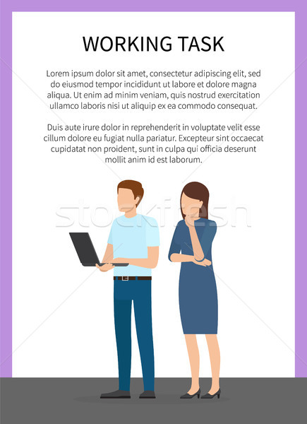 Working Task Man and Woman Vector Illustration Stock photo © robuart