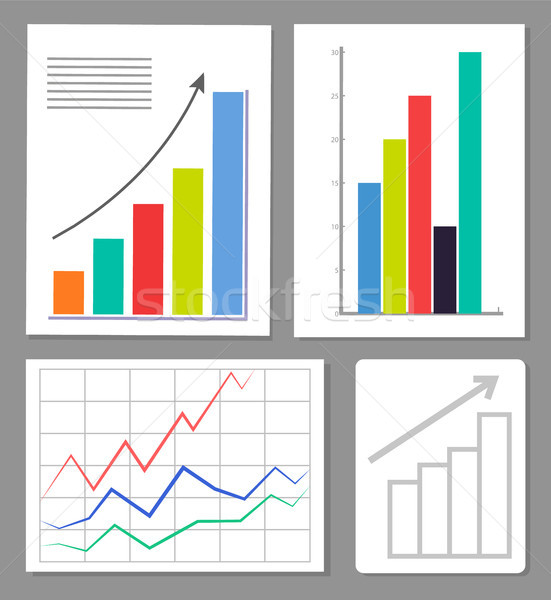 Stock photo: Set of Four Charts, Colorful Vector Illustration