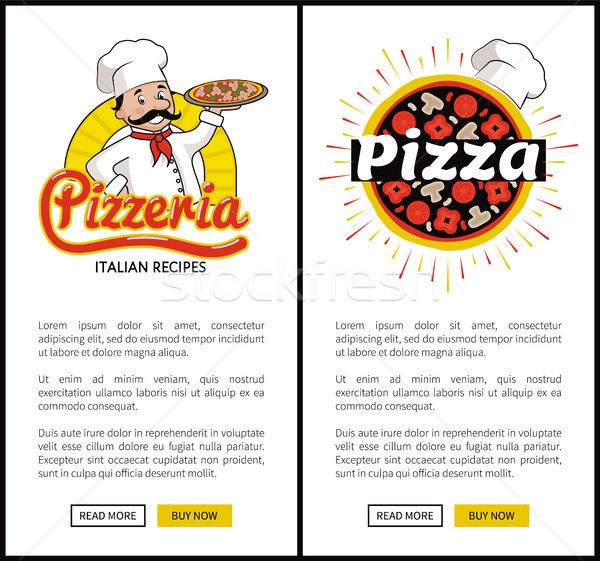 Pizzaria alto qualidade vertical promo banners Foto stock © robuart
