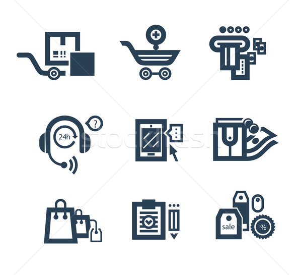 Stock photo: Collection of shopping icons