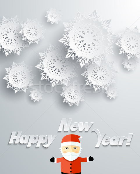 Snowflakes Background Santa Claus. Happy New Year Stock photo © robuart