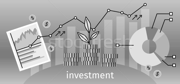 Foto stock: Financiar · inversión · banner · gráfico · tabla · crecimiento