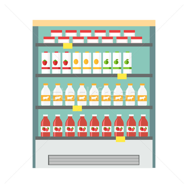 ショーケース 冷蔵庫 乳製品 冷却 異なる ストックフォト © robuart
