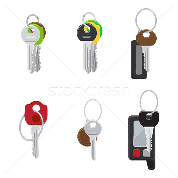 Conjunto moderno porta chaves do carro vetores bugiganga Foto stock © robuart
