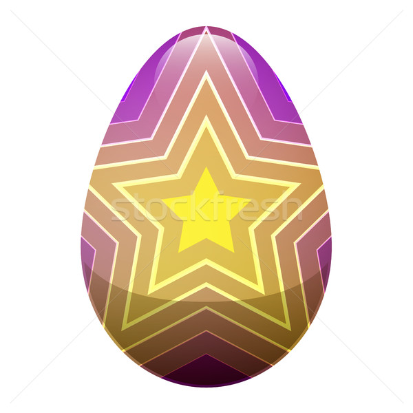 Easter Egg with Ornamental Lines and Yellow Stars Stock photo © robuart