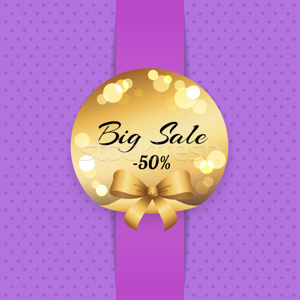 Big Sale Half Price Vector with Golden Label Logo Stock photo © robuart