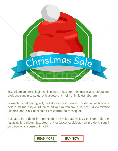 ストックフォト: クリスマス · 販売 · 宣伝広告 · ラベル · サンタクロース · 帽子