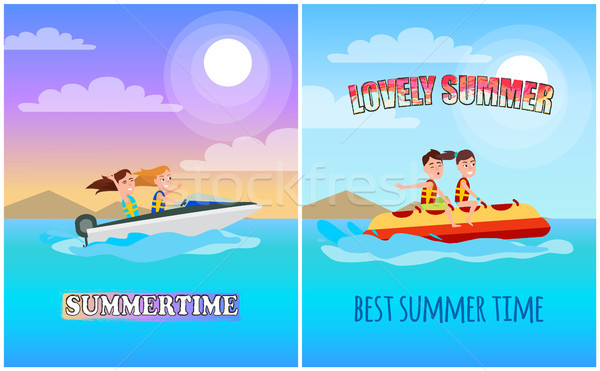 Summertime Posters Collection Vector Illustration Stock photo © robuart