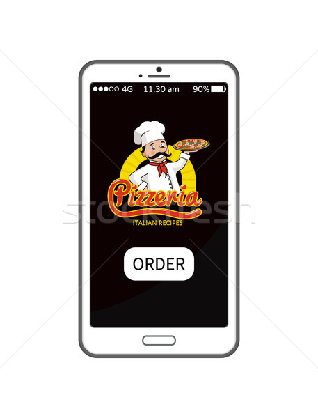 Pizzaria italiano receita tela receitas aplicação Foto stock © robuart