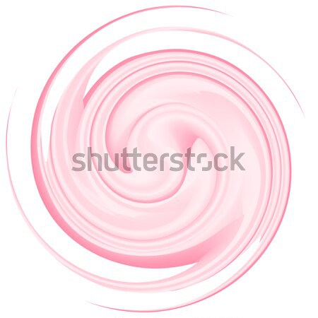 Stock photo: Milk yogurt cream curl isolated on white background