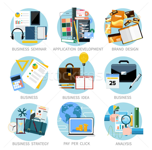 Icons set banners for business Stock photo © robuart