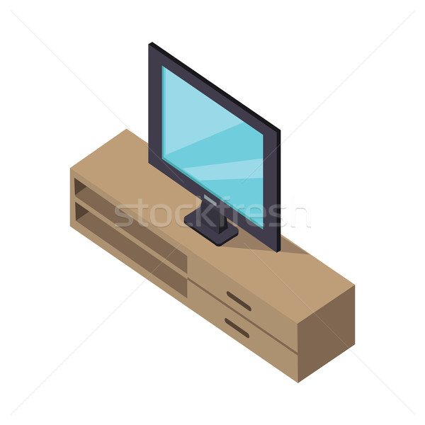 TV and Cabinet Under it. Isometric Design Stock photo © robuart