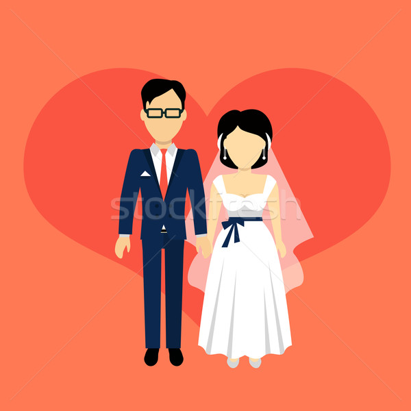 Newlyweds Couple Design Banner Concept Stock photo © robuart