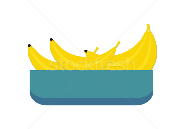 Bananas in Tray Flat Design Illustration. Stock photo © robuart