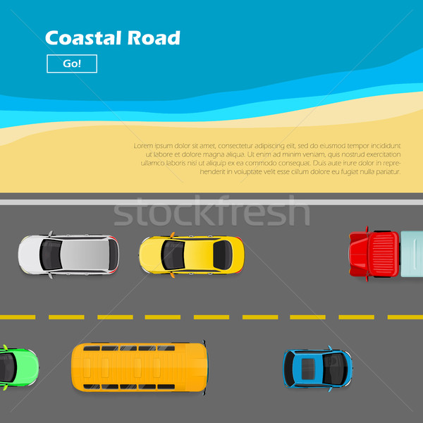 Coastal Road. AutoTransport Banner. Line Markings Stock photo © robuart