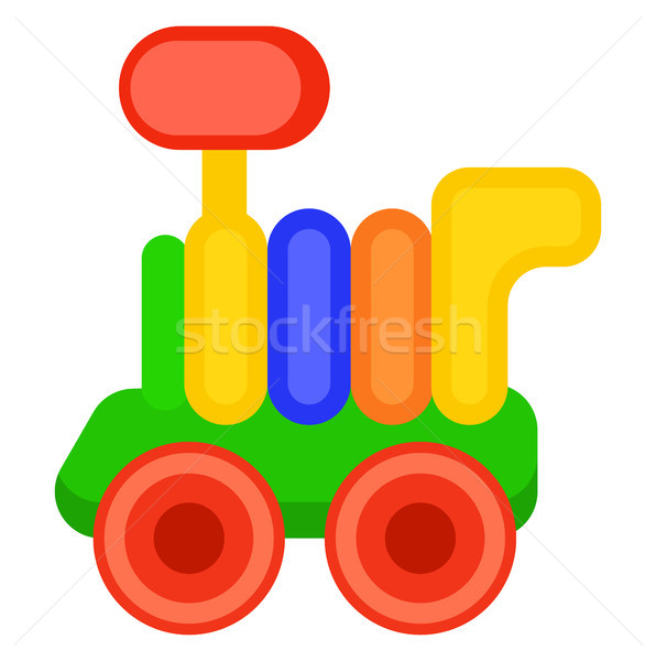 Colorful Toy Train Wagon Isolated illustration Stock photo © robuart