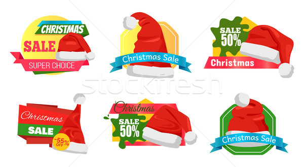 Christmas Holiday Sale Badges Vector Illustration Stock photo © robuart
