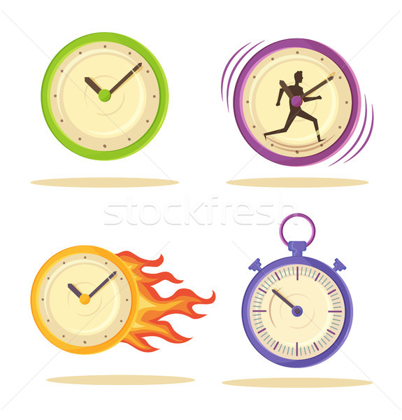 Set of Varied Watch Poster Vector Illustration Stock photo © robuart