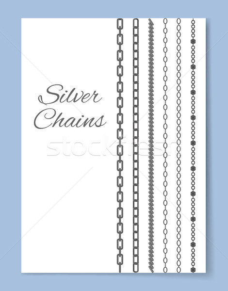 Shiny Silver Chains Vertical Advertisement Banner Stock photo © robuart