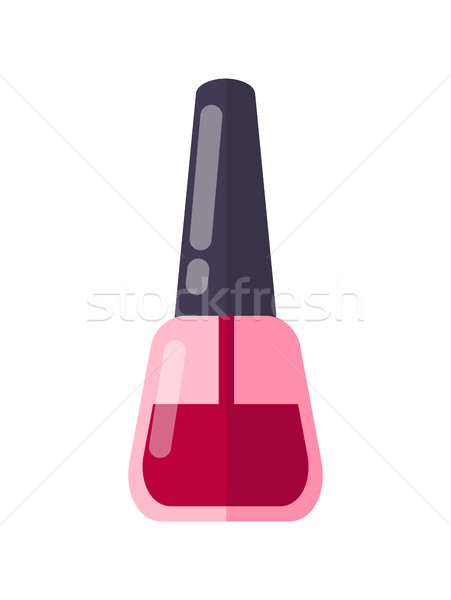 Half-Empty Glass Bottle of Deep Red Nail Polish Stock photo © robuart