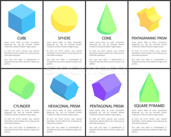 Cube and Sphere Posters Set Vector Illustration Stock photo © robuart