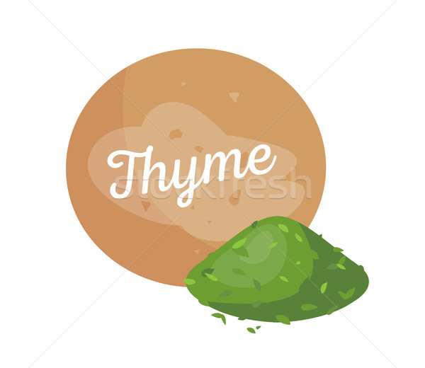 Thyme Spices and Label Poster Vector Illustration Stock photo © robuart