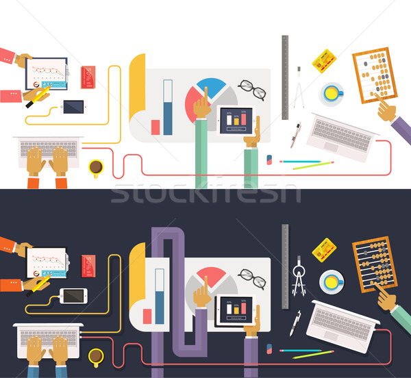 Concept of business. Data collection. Analysis Stock photo © robuart