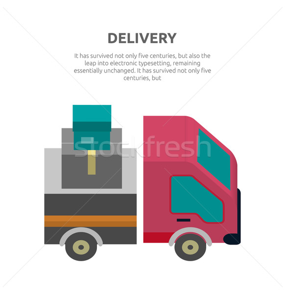 Delivery Lorry Driving Fast Design Flat Stock photo © robuart