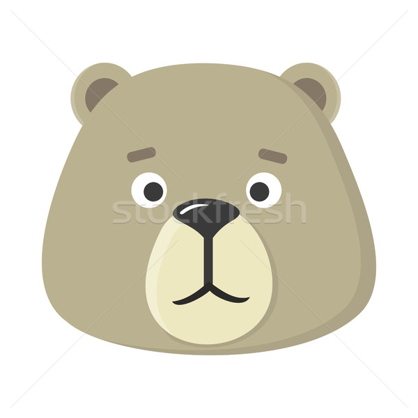 Teddy Bear Mask Isolated. Sticker for Toddler Stock photo © robuart