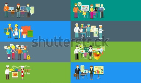 Human Banners Set. People Activities. Vector Stock photo © robuart