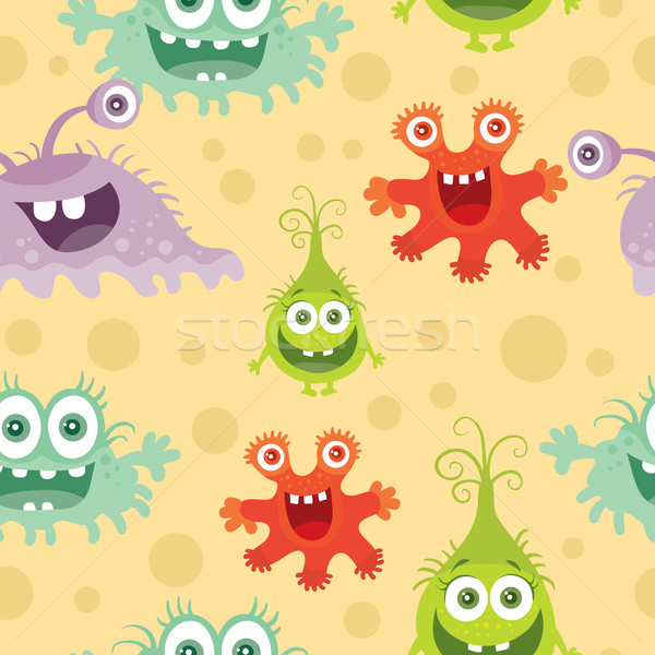 Set of Seamless Pattern with Good and Bad Bacteria Stock photo © robuart