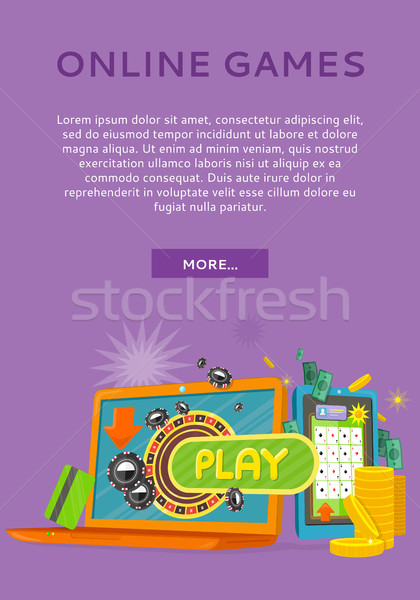 Online Games Concept Flat Style Vector Web Banner Stock photo © robuart