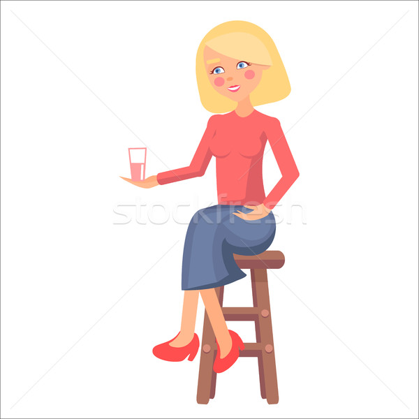 Femeie gravida roz obrajii ceaşcă lapte Imagine de stoc © robuart