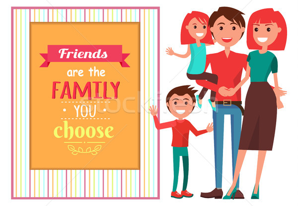 Friendly Family with Children near Big Quotation Stock photo © robuart