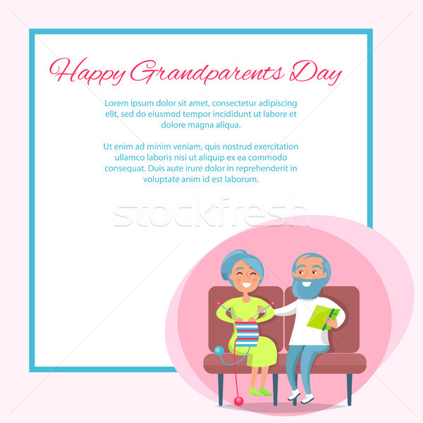 Feliz abuelos día pareja de ancianos sentarse junto Foto stock © robuart