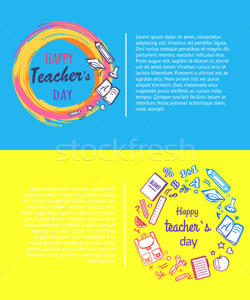 Stock photo: Happy Teachers Day Promo Vector Illustration.