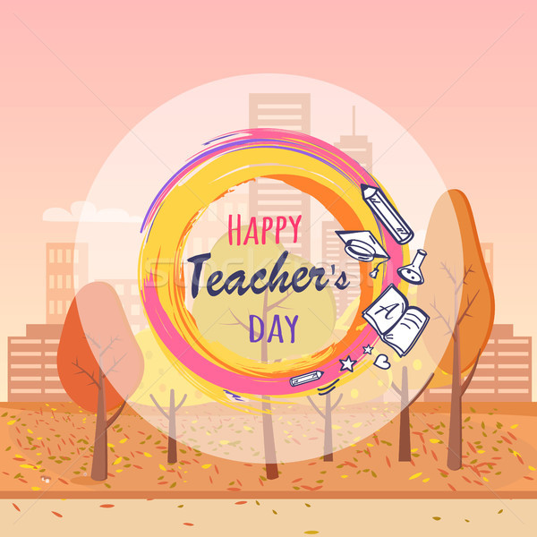 Stock photo: Happy Teacher s Day Wish Vector Illustration