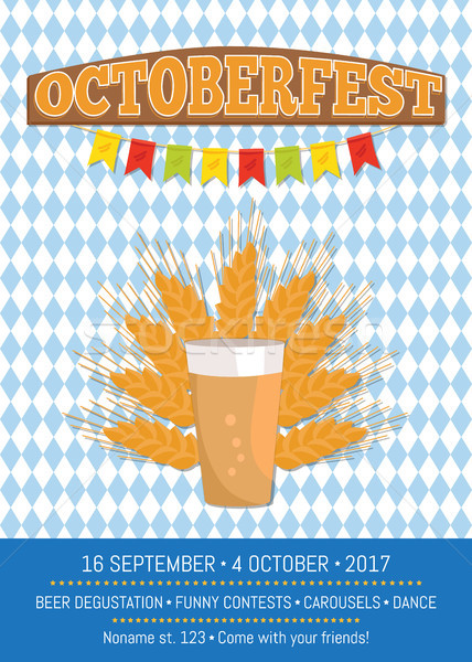 Octoberfest Creative Poster with Information Beer Stock photo © robuart