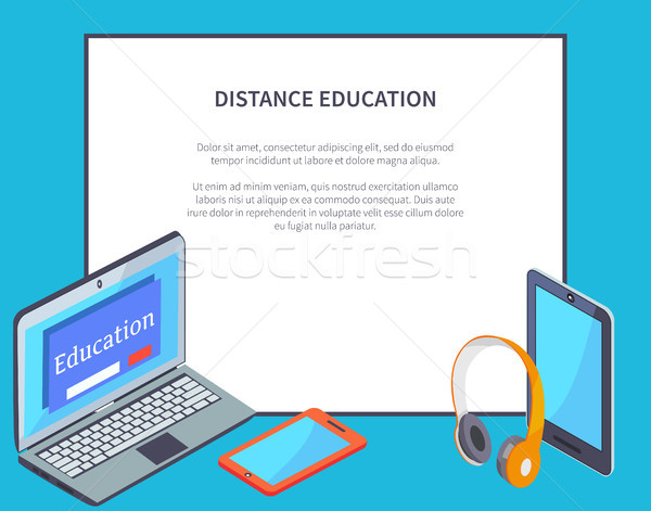 Distance Learning and Various Devices Illustration Stock photo © robuart