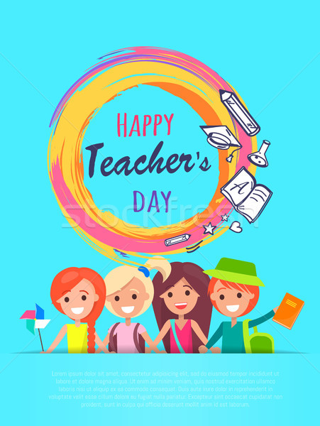 Happy Teachers Day Banner Vector Illustration Vector Illustration