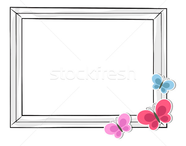Black and White Photo Frame with Colorful Balloons Stock photo © robuart