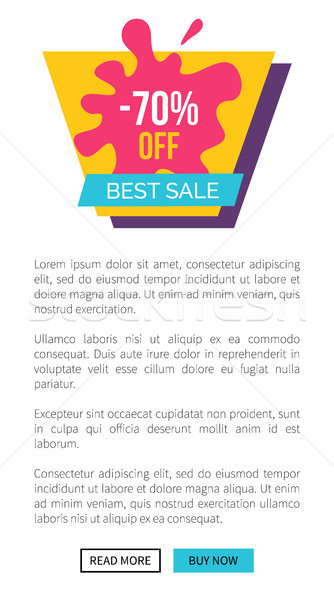 Best Sale 70 Off Sticker of Purple and Pink Colors Stock photo © robuart